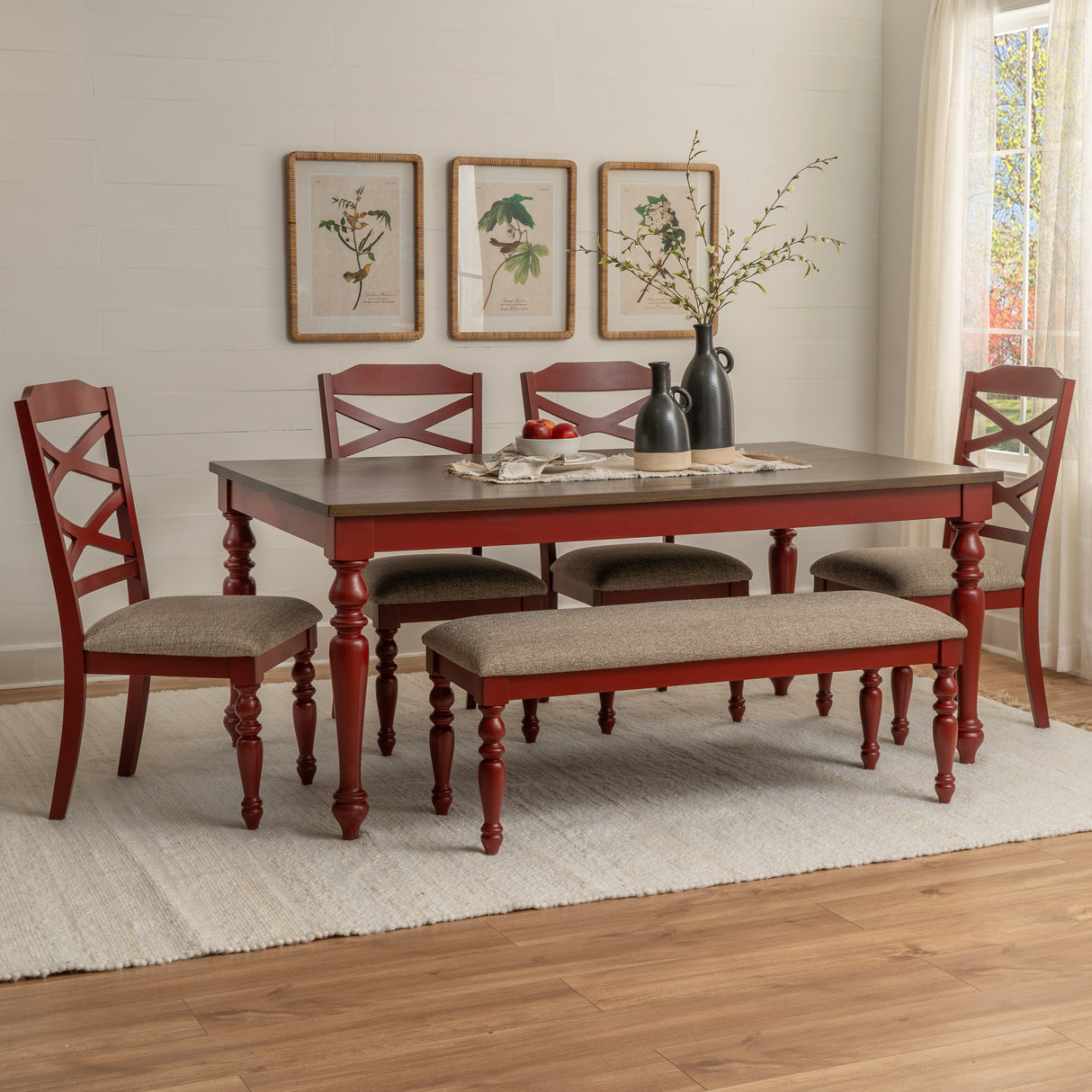 Trimble 6-Piece Dining Set with Bench