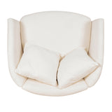 Ruby White Sherpa Swivel Accent Sherpa