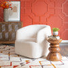 Skyler White Sherpa Swivel Chair