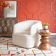 Skyler White Sherpa Swivel Chair