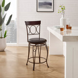 Circles Brown Back Metal Stool