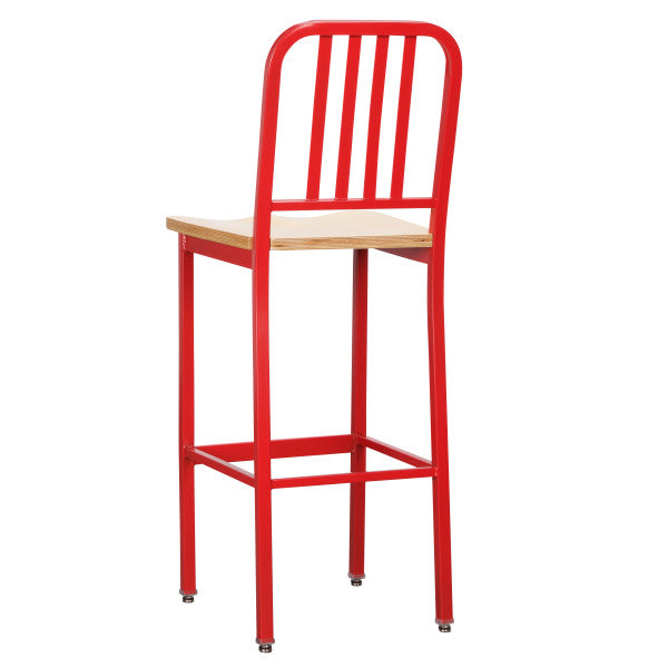 Soren Metal Bar Stools With Wood Seat (Set of 2)