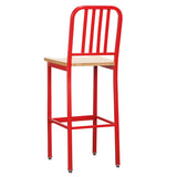 Soren Metal Bar Stools With Wood Seat (Set of 2)