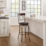 Circles Brown Back Metal Stool