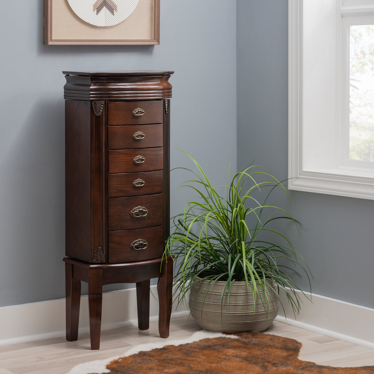 Joelle Espresso Jewelry Armoire