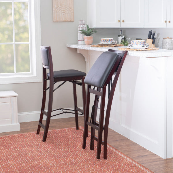 Keira Gray wash Padded Back Folding Bar Stool
