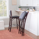 Keira Gray wash Padded Back Folding Bar Stool