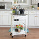 Zoey White Kitchen Cart Stainless Steel Top