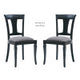 Roma Black Chair Upholstered Seat (Set oe 2)
