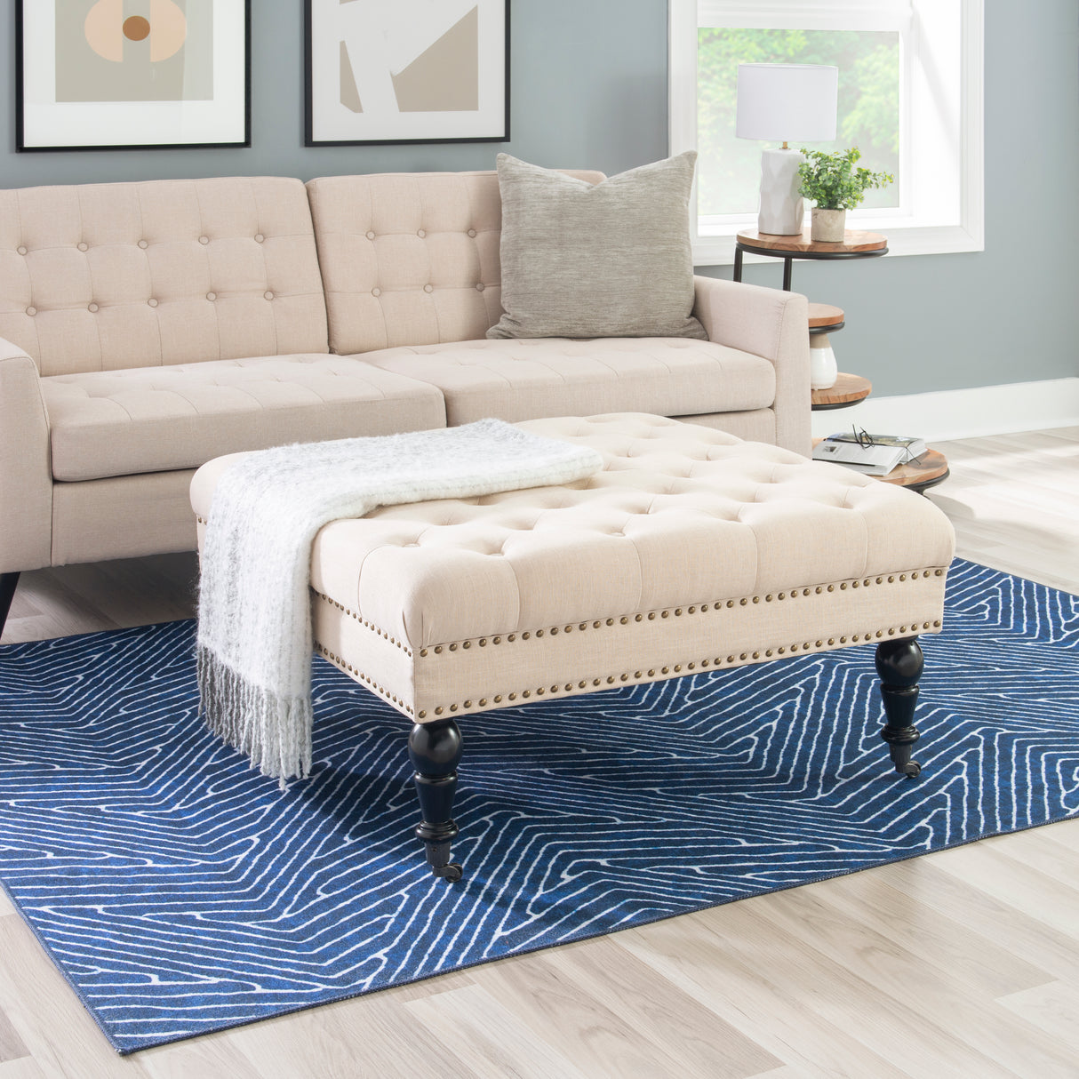Isabelle Square Tufted Ottoman