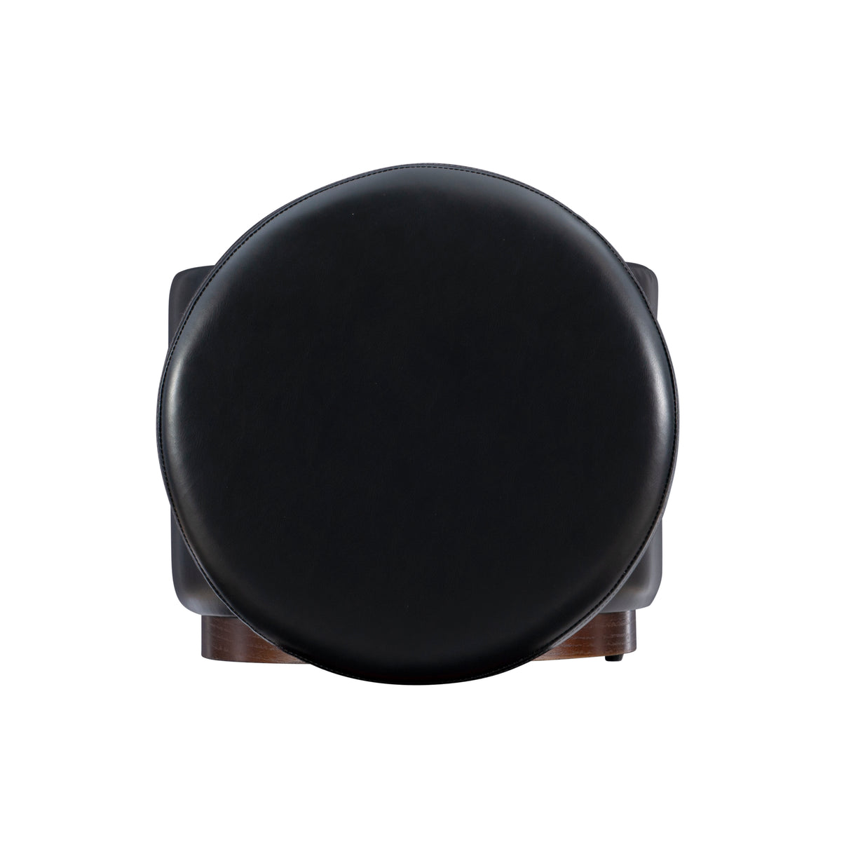 Sunny Black Faux Leather Storage Ottoman