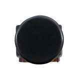 Sunny Black Faux Leather Storage Ottoman