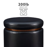 Sunny Black Faux Leather Storage Ottoman