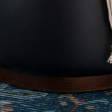 Sunny Black Faux Leather Storage Ottoman