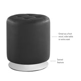 Saylor Black Swivel Ottoman