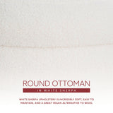 Kathy White Sherpa Round Ottoman