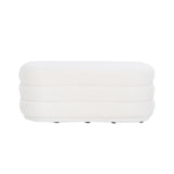Lisa White Sherpa Oblong Ottoman