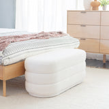 Lisa White Sherpa Oblong Ottoman