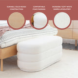 Lisa White Sherpa Oblong Ottoman