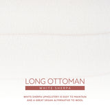 Lisa White Sherpa Oblong Ottoman