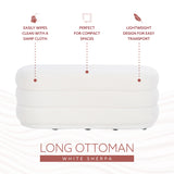 Lisa White Sherpa Oblong Ottoman