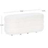 Lisa White Sherpa Oblong Ottoman