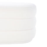 Lisa White Sherpa Oblong Ottoman