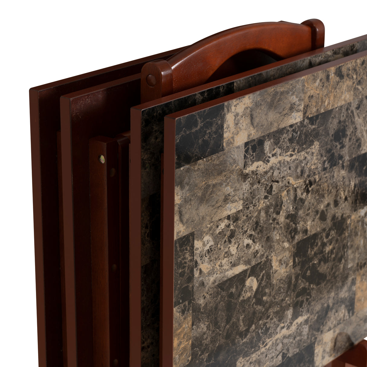 Talia Tray Table Set With Faux Marble