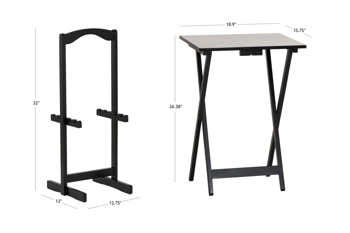 Talia Tray Table Set With Faux Marble