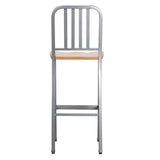 Soren Metal Bar Stools With Wood Seat (Set of 2)