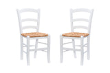 Venezia White Rush Seat Dining Chair (Set of 2)