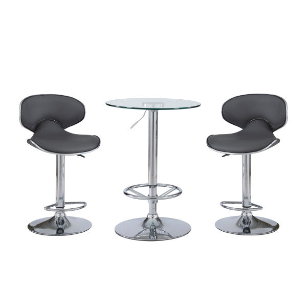 Beldon Black 3PC Faux Leather Faux Leatherb Set