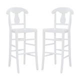 Valley White Counter Stools With Wood Seat (Set of 2)