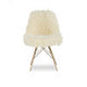 Daisy Faux Flokati Chair With Gold Legs