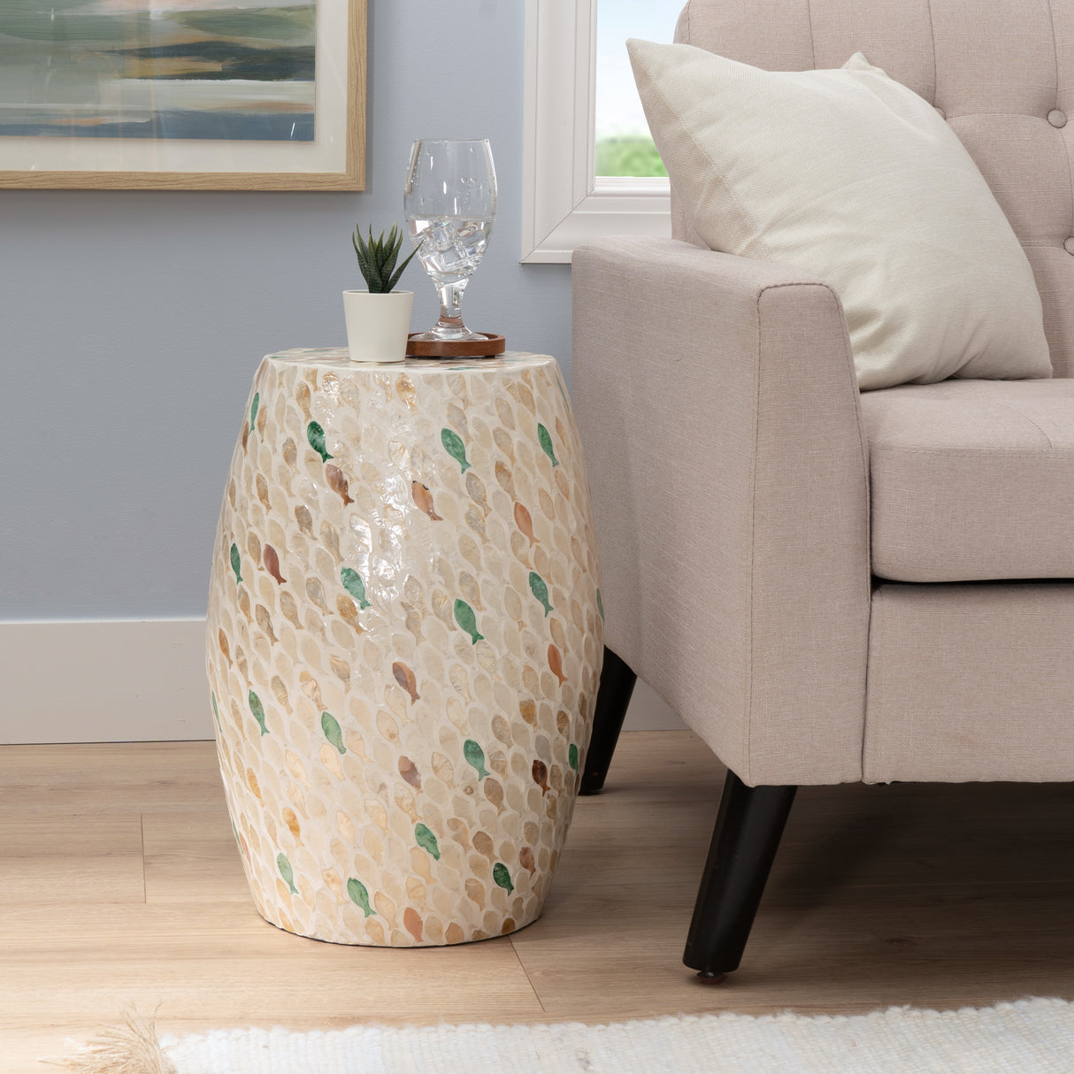 Capiz Drum Table