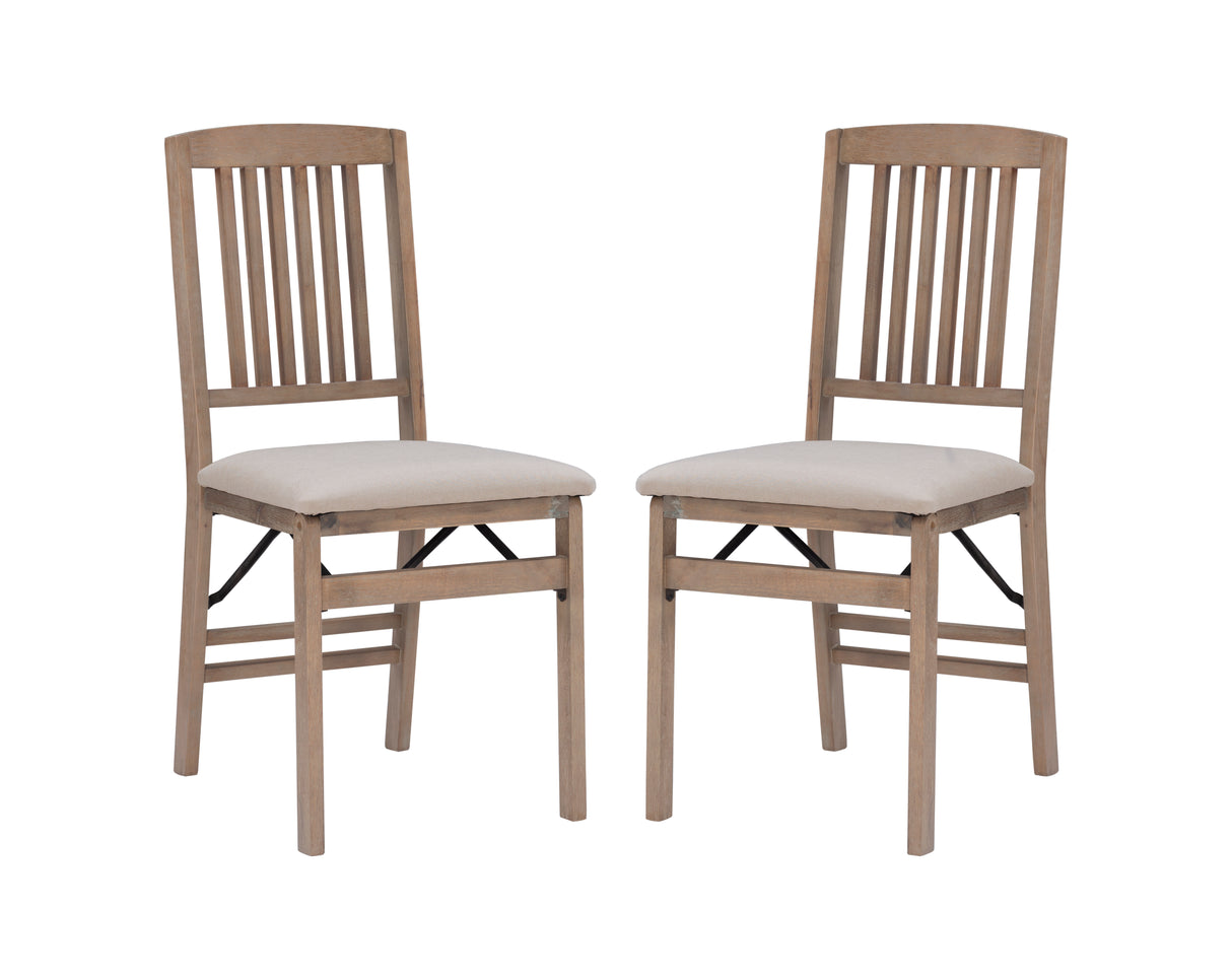 Triena Grey Wash Mission Folding Chair