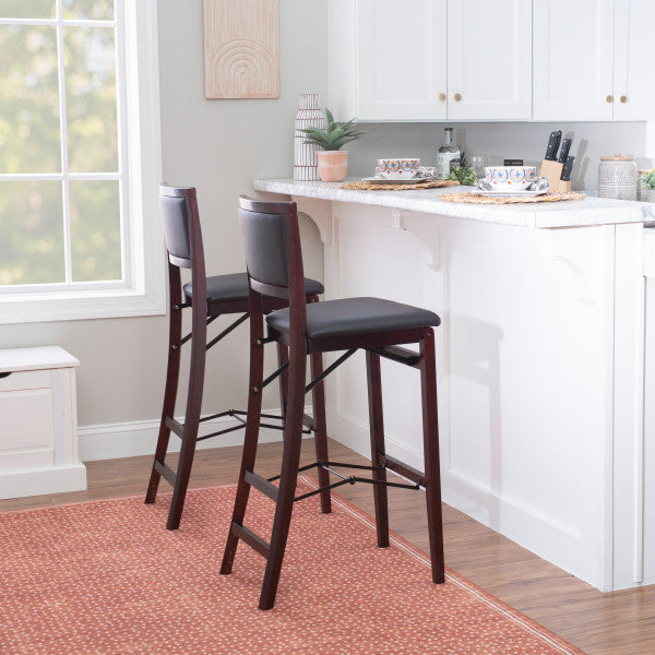 Keira Gray wash Padded Back Folding Bar Stool