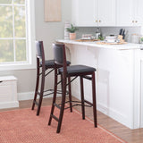 Keira Gray wash Padded Back Folding Bar Stool
