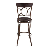 Circles Brown Back Metal Stool