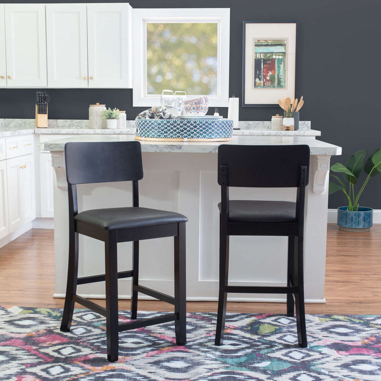 Torino Black Contemporary Stool