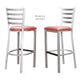 Kara Rust Vinyl Metal Bar Stools (Set of 2)