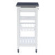 Zoey White Kitchen Cart Stainless Steel Top
