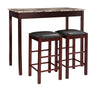 Lance Tavern Set Black With Faux Marble Top