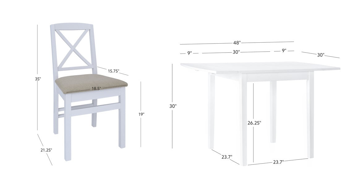 Torino 3 Pc Drop Leaf Dining Set