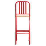 Soren Metal Bar Stools With Wood Seat (Set of 2)