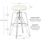Toby Adjustable Backless Stool