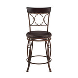Circles Brown Back Metal Stool