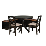 Norah Black Walnut Nook Black Table 2 Chair