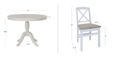 Norah White Pedestal with 4 White Torino Chairs