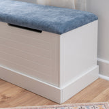 Nancy White Blue Backless Upholstered Nook